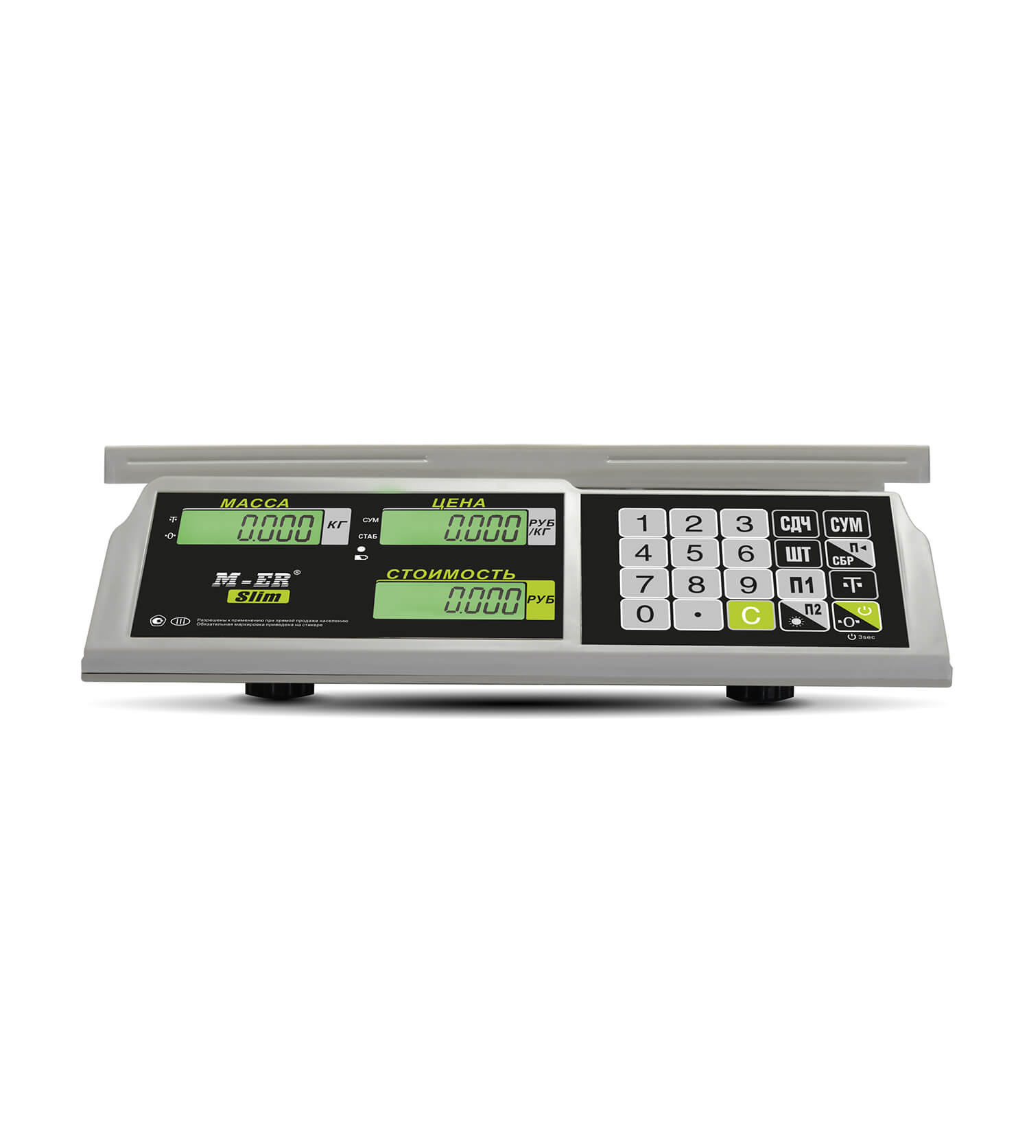 Торговые настольные весы M-ER 326 C-15.2 LCD  без АКБ (3760)