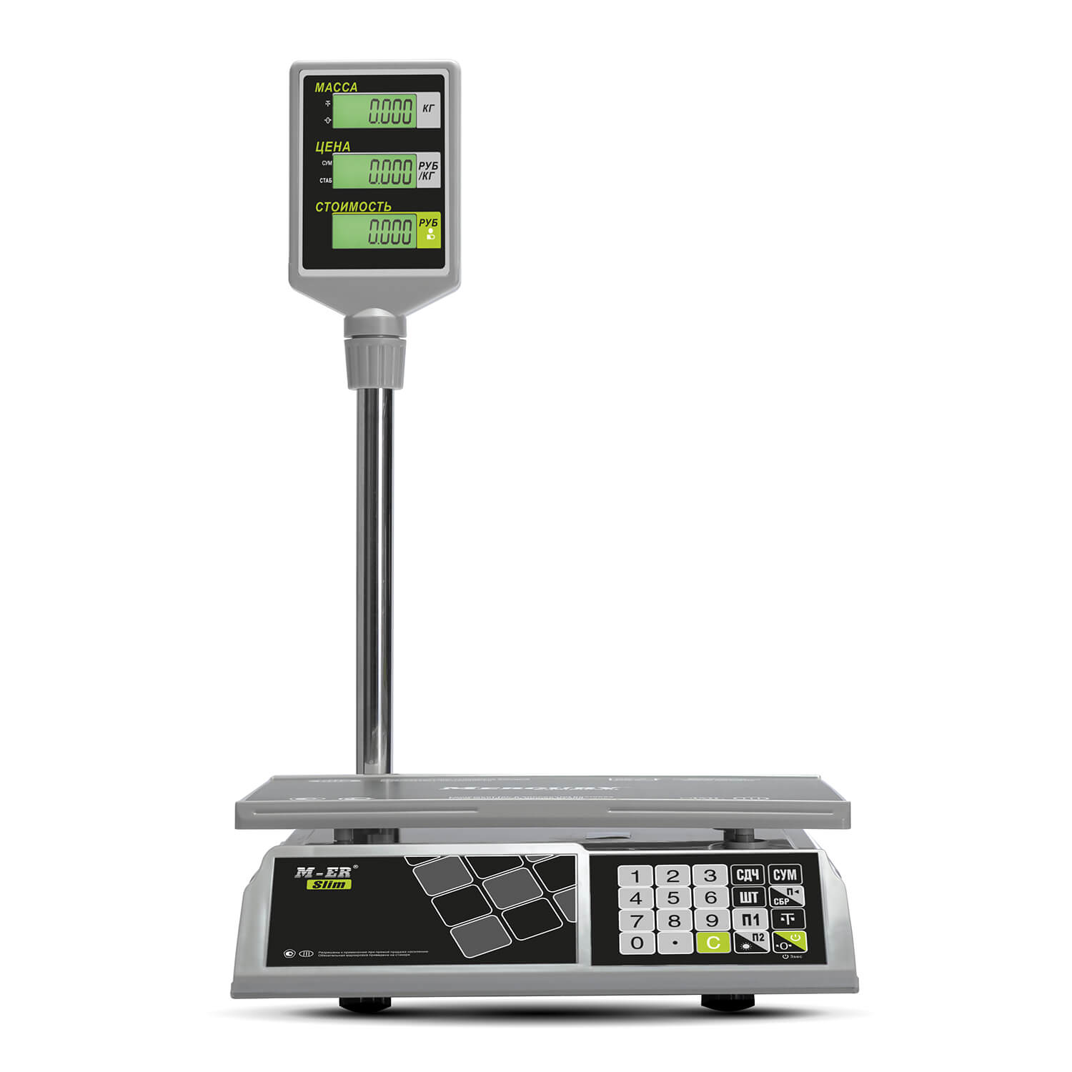 Торговые настольные весы M-ER 326 ACP-32.5 "Slim" LCD (3045)