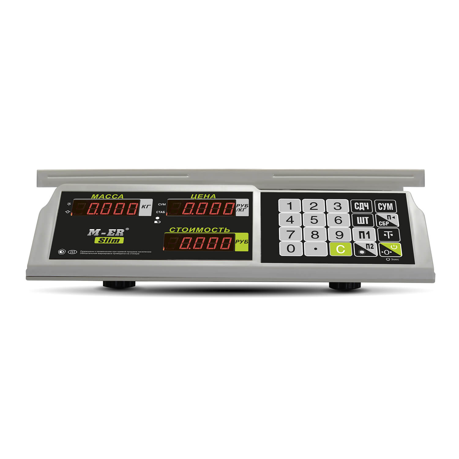 Торговые настольные весы M-ER 326 AC-32.5 "Slim" LED (3043)
